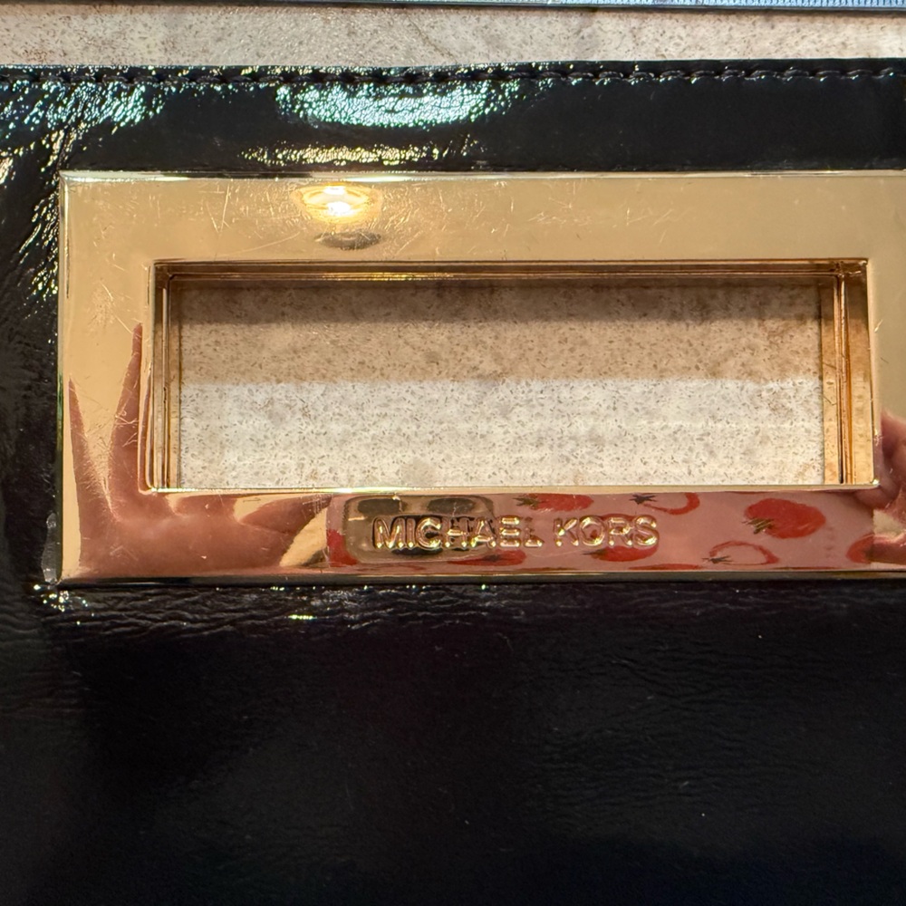Michael Kors Black Patent Clutch - Picture 3 of 5
